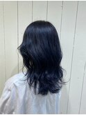 ネイビーブルー/暗カラー/透明感/ナチュラル/トリートメント