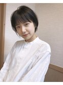 春らしいぱっつんショートボブ