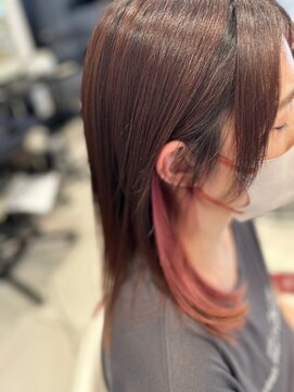 アース 浜松志都呂店(HAIR&MAKE EARTH) ワンポイントインナーカラー☆ピンクベージュ