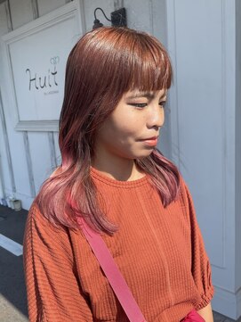 ユイバイラドンナ(Huit by LADONNA) カール/セミディ/シアーカラー/姫カット/グラデーションピンク