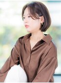 【VIALA 自由が丘】センターパートボブ×モカブラウン