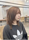似合わせカット/ワンカール/レイヤーカット/オレンジベージュ