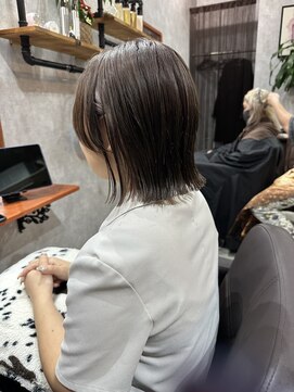 シールドヘアー 沖縄 新都心(C'LD Hair) ブラウンベージュ/小顔ボブ/切りっぱなしボブ/シアブラウン