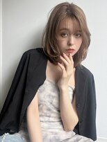 ユーフォリア 渋谷グランデ(Euphoria SHIBUYA GRANDE)&nbsp;マロンベージュ　ケアブリーチ　顔周りレイヤー　外はねロブ