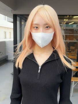 サロウィン 大宮Crest店(SALOWIN) ○ペールベージュ　ピンク　オレンジ　ブリーチ　赤髪　レイヤー