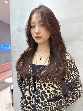 ロンドポレール 北千住(Lond polaire) ミニウルフチェリーブラウンブリーチなしミディアム前髪/