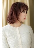 □ミルクティーピンクハイライトふわミディ405志木20代30代40代
