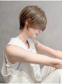 大人ショート/縮毛矯正/学割U24/ブルーカラー/くすみベージュ