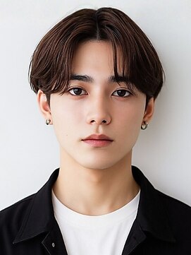 ティアトロアンドリミテバイティアトロ(teatro&limite by teatro) カルマパーマ マッシュ センターパート ブラウンベージュ 20代