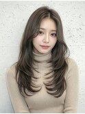 韓国風レイヤー×アッシュグレージュカラー