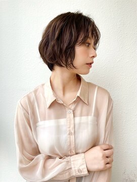 カバーヘアアンドスパ ブリス 浦和(COVER HAIR&SPA bliss) 似合わせショートボブ×ブラウンカラーゆるウェーブ透明感p浦和