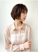 似合わせショートボブ×ブラウンカラーゆるウェーブ透明感p浦和