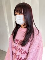 フープヘアー(HOOP.HAIR)&nbsp;ロングレイヤーカット／ボルドーカラー
