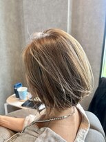 モア ヘアー ラウンジ ハザール 羽沢国大前店(moa hair lounge/ HAZZAR)&nbsp;艶感たっぷりの丸みショートボブ