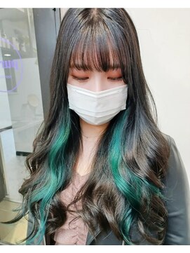 パープル(purple) イヤリンググリーン