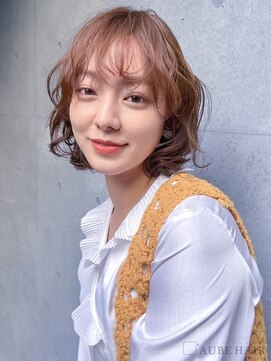 オーブ ヘアー ライカ 福島2号店(AUBE HAIR raika) 20代・30代_ミルクティーブラウン_ボブパーマ