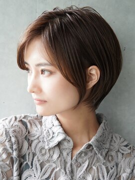 カライング(ing) 大人可愛い20代30代40代黒髪前下がりショートボブ丸みショート◎