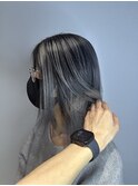 シルバー系バレイヤージュ/美髪/エアリーロング