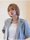 サイドバング×金髪ショート