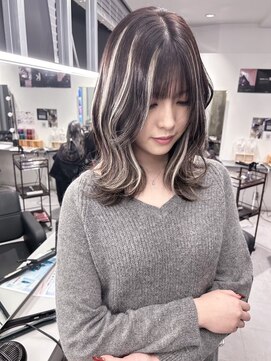 キング 高槻(K!ng) ハイライトカラーミルクティーベージュケアブリーチダブルカラー