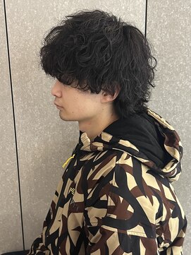 ニアウ 太田店(Niau) メンズナチュラルマッシュウルフ波巻き無造作パーマ質感重視