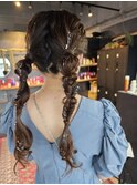 【札幌円山】ヘアセット/編みおろしツイン/結婚式