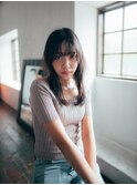 タイトロング/メリハリカットライン個性的/ダークカラー
