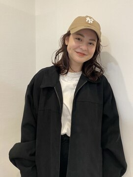 エイチ(811) バレイヤージュボブヘアセミロング前髪タッセルボブ姫カット