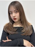 マレットヘアハイライト髪質改善オリーブグレーココアベージュ