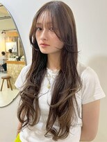 キース ヘアアンドメイク 恵比寿(kith. hair&make)&nbsp;レイヤーカット/顔まわりカット/透明感カーキアッシュ/ロング