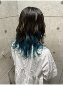 インナーカラー  グリーン