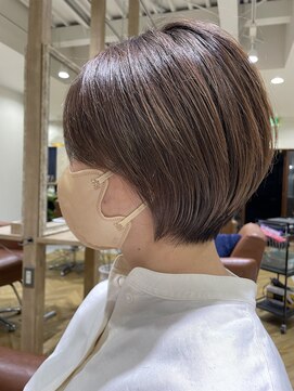 ジェービーヘア 稲毛(jb hair) 外ハネボブペールベージュセクションカラーグラデーションカラー