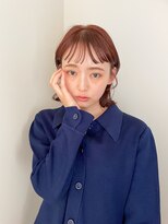 似合わせ小顔ボブ×暖色カラー デザインカラー