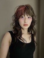 ケプカ(KEPKA)&nbsp;バングデザインカラー　顔周りカット　パーマ風スタイリング
