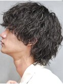 渋谷メンズウルフパーマ波巻きスパイラルパーマサーフカール