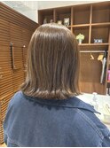 切りっぱなしボブ○ブラウンカラー
