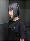 ミディアムブリーチボブ前髪カット_ba561641