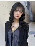 ＊透明感ダークアッシュ ミディアムレイヤーカット