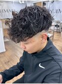 岡山メンズサロン20代30代40代スペインカール刈り上げショート