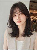 美髪レイヤーカット/顔まわりレイヤー/セミディレイヤー
