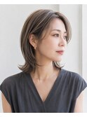 ミディアムレイヤー　白髪ぼかし　白髪染め　40代50代60代