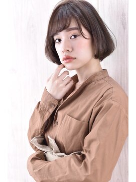 オウル(Owll) ☆DISHEL ☆大人かわいい前下がりボブ丸みショート斜めバング