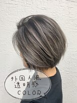 リ シャルム バイ エニーハウ 南七日町店(Re charm by anyhow) 重めの前下がりボブスタイル、ハイライトで立体的に