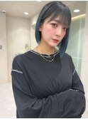 韓国ヘア ロングヘア レイヤーカット 前髪カット くびれ巻き