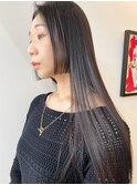髪質改善ストレート段カットロング黒髪広島市安佐南区美容院