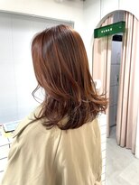 ヘアー アイス カンナ(HAIR ICI Canna)&nbsp;大人可愛いくびレイヤー/オレンジベージュ