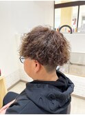 メンズツーブロックマッシュツイストスパイラルパーマ