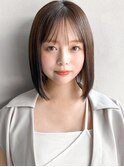 美髪薄めバングうる艶髪チェリーブラウンモテ髪#514f0524
