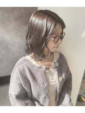 オーセンヘア(AUTHEN.HAIR) ミディアムボブ×透明感カラーグレージュ