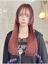 フウ(fuh)&nbsp;レッド/エクステ/エクステンション/顔まわりカット/ワインレッド